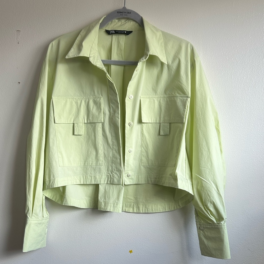 Zara Light Green Utility Jacket